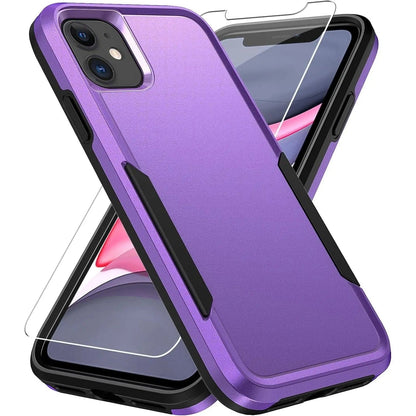 Entronix Bundle Compatible with iPhone 12/12 Pro - Soft-Touch Dual-Layer Case & 1 Clear Screen Protector - A-1 Thread Vault