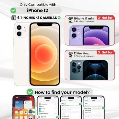 Entronix Bundle Compatible with iPhone 12 - [Hard Back] Clear Case & 1 Clear Screen Protector - A-1 Thread Vault