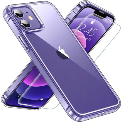 Entronix Bundle Compatible with iPhone 12 Mini - [Hard Back] Clear Case & 1 Clear Screen Protector - A-1 Thread Vault