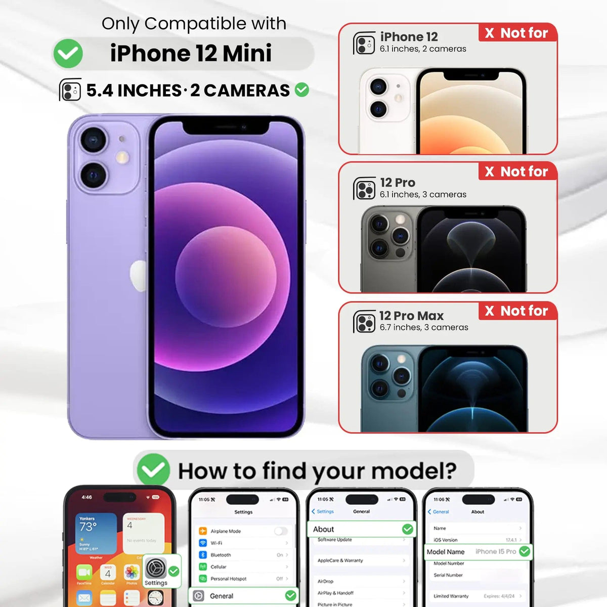 Entronix Bundle Compatible with iPhone 12 Mini - [Magnetic] Clear Case & 1 Clear Screen Protector - A-1 Thread Vault