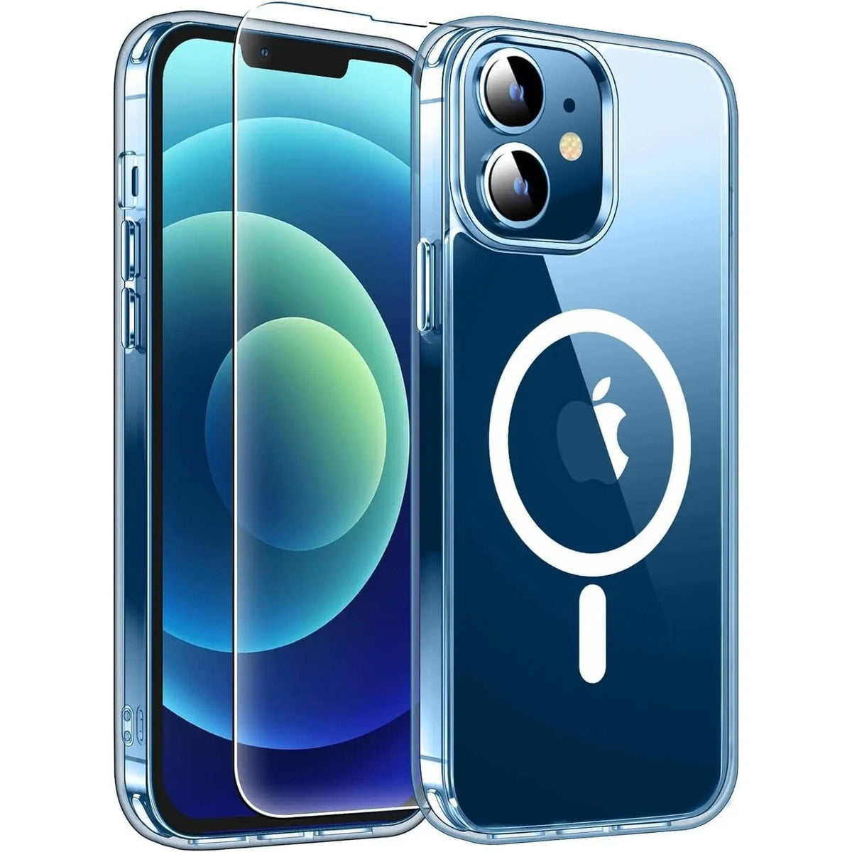 Entronix Bundle Compatible with iPhone 12 Mini - [Magnetic] Clear Case & 1 Clear Screen Protector - A-1 Thread Vault