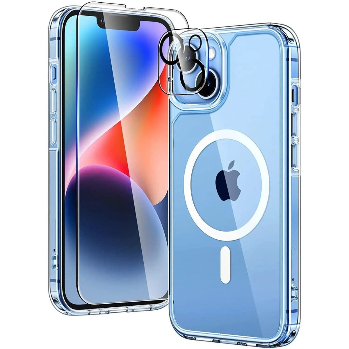 Entronix Bundle Compatible with iPhone 13 Mini - [Magnetic] Clear Case, 1 Clear Screen Protector & 1 Camera Lens Protectors - A-1 Thread Vault