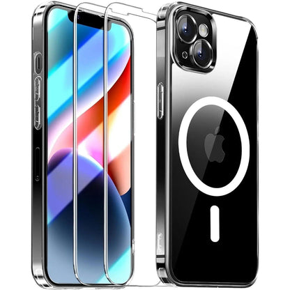 Entronix Bundle Compatible with iPhone 13 Mini - [Magnetic] Clear Case & 2 Clear Screen Protectors - A-1 Thread Vault