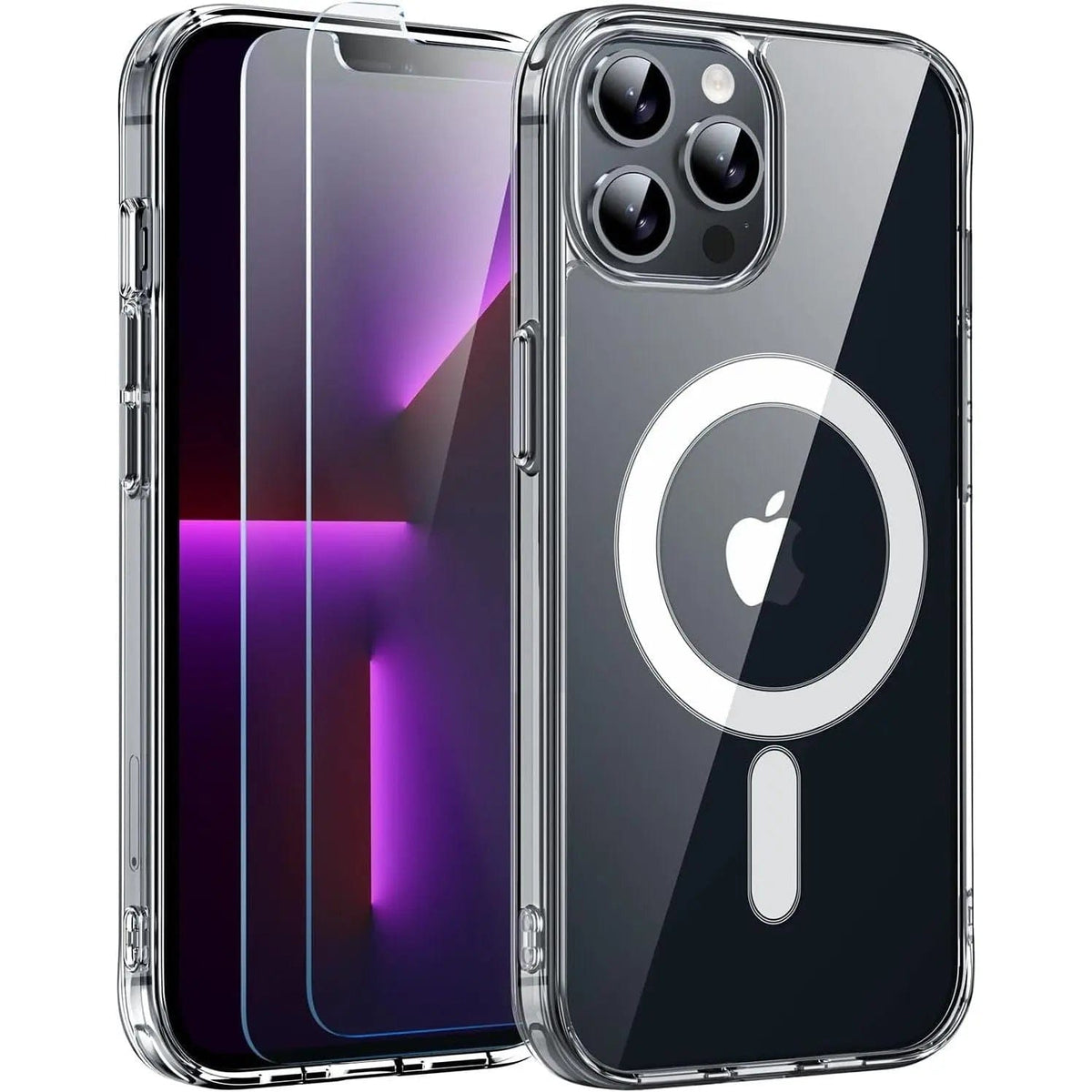 Entronix Bundle Compatible with iPhone 13 Pro - [Magnetic] Clear Case & 2 Clear Screen Protectors - A-1 Thread Vault