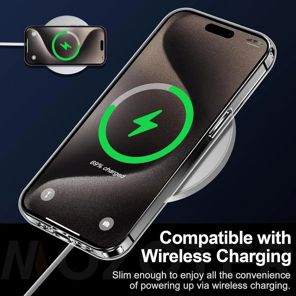 Entronix Bundle Compatible with iPhone 13 Pro Max - [Hard Back] Clear Case & 1 Clear Screen Protector - A-1 Thread Vault