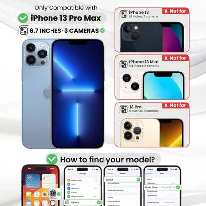 Entronix Bundle Compatible with iPhone 13 Pro Max - [Hard Back] Clear Case, 2 Clear Screen Protector & 1 Camera Lens Protector - A-1 Thread Vault