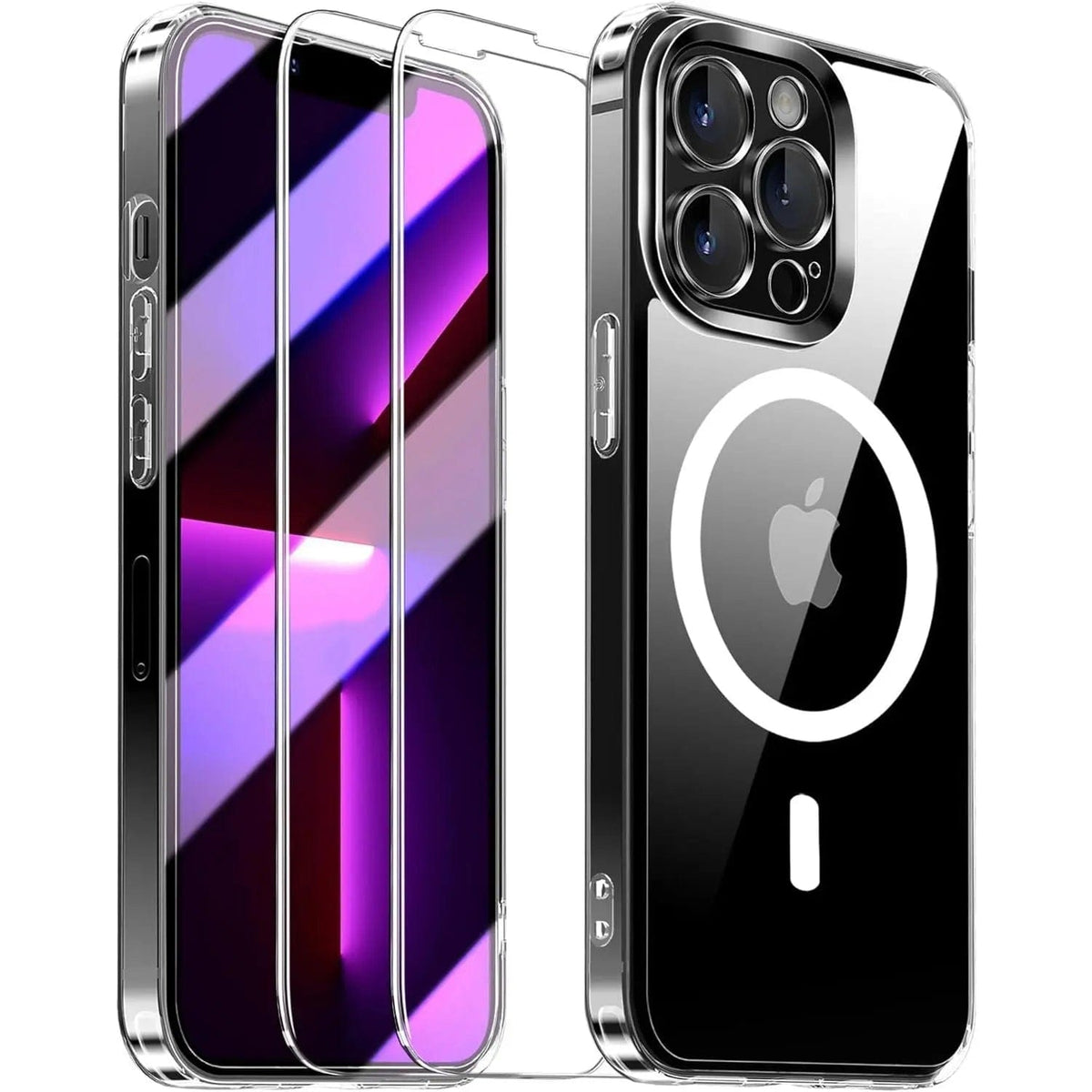Entronix Bundle Compatible with iPhone 13 Pro Max - [Magnetic] Clear Case & 2 Clear Screen Protectors - A-1 Thread Vault