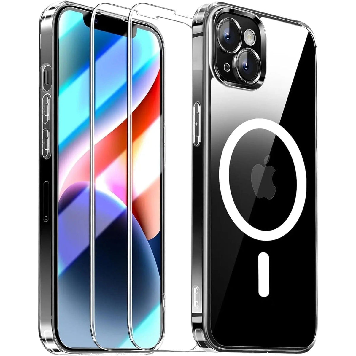 Entronix Bundle Compatible with iPhone 14 Plus - [Magnetic] Clear Case & 2 Clear Screen Protectors - A-1 Thread Vault