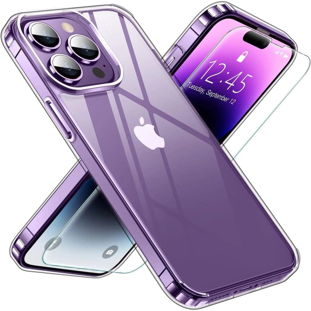 Entronix Bundle Compatible with iPhone 14 Pro - [Hard Back] Clear Case & 1 Clear Screen Protector - A-1 Thread Vault