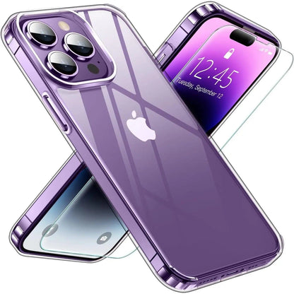Entronix Bundle Compatible with iPhone 14 Pro - [Hard Back] Clear Case & 1 Clear Screen Protector - A-1 Thread Vault