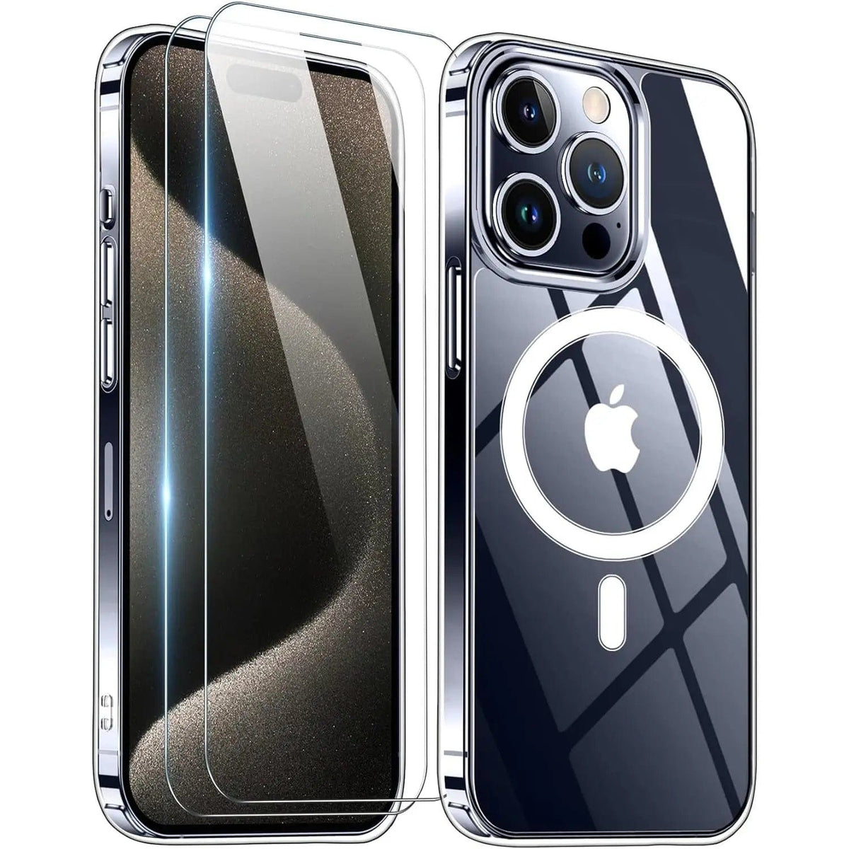 Entronix Bundle Compatible with iPhone 15 - [Magnetic] Clear Case & 2 Clear Screen Protectors - A-1 Thread Vault