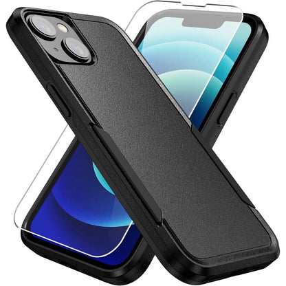 Entronix Bundle Compatible with iPhone 15 Plus - Soft-Touch Dual-Layer Case & 1 Clear Screen Protector - A-1 Thread Vault