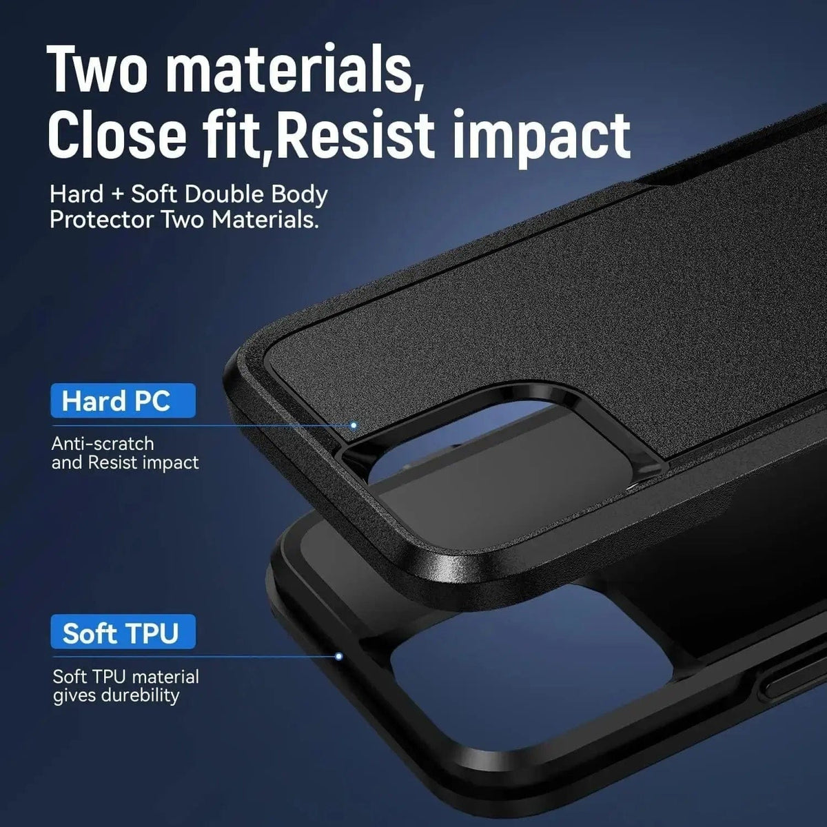 Entronix Bundle Compatible with iPhone 15 Pro Max - Soft-Touch Dual-Layer Case & 1 Clear Screen Protector - A-1 Thread Vault