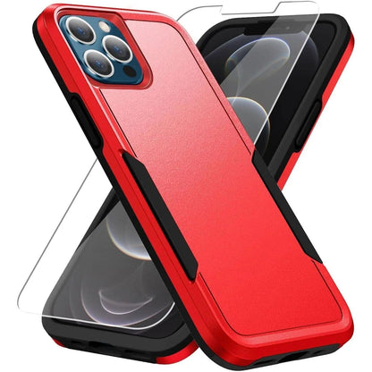 Entronix Bundle Compatible with iPhone 15 Pro - Soft-Touch Dual-Layer Case & 1 Clear Screen Protector - A-1 Thread Vault