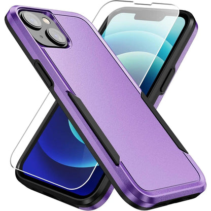 Entronix Bundle Compatible with iPhone 15 - Soft-Touch Dual-Layer Case & 1 Clear Screen Protector - A-1 Thread Vault