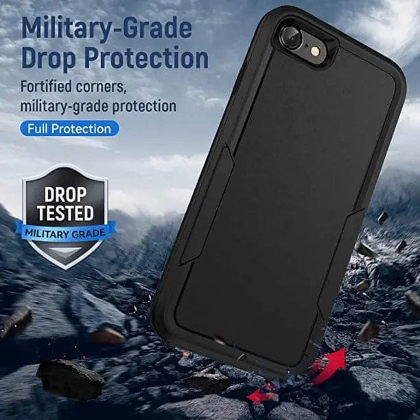 Entronix Bundle Compatible with iPhone 8/7/SE (2nd Gen) - Soft-Touch Dual-Layer Case & 1 Clear Screen Protector - A-1 Thread Vault