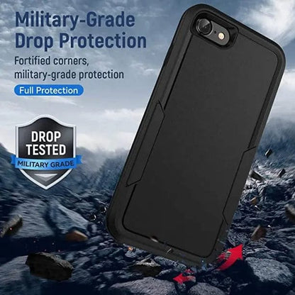 Entronix Bundle Compatible with iPhone 8/7/SE (2nd Gen) - Soft-Touch Dual-Layer Case & 1 Clear Screen Protector - A-1 Thread Vault