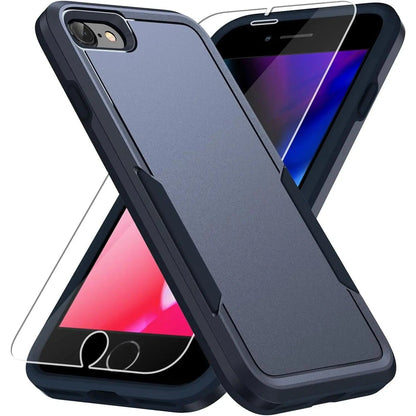 Entronix Bundle Compatible with iPhone 8/7/SE (2nd Gen) - Soft-Touch Dual-Layer Case & 1 Clear Screen Protector - A-1 Thread Vault