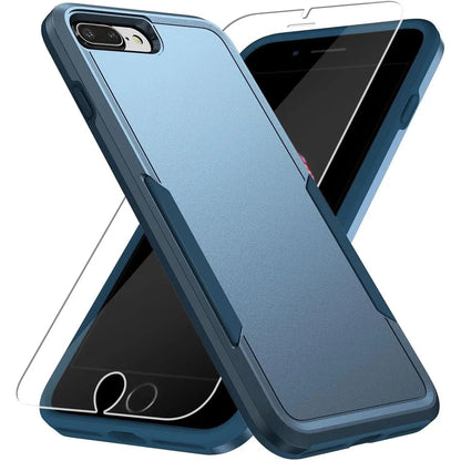 Entronix Bundle Compatible with iPhone 8 Plus/7 Plus - Soft-Touch Dual-Layer Case & 1 Clear Screen Protector - A-1 Thread Vault