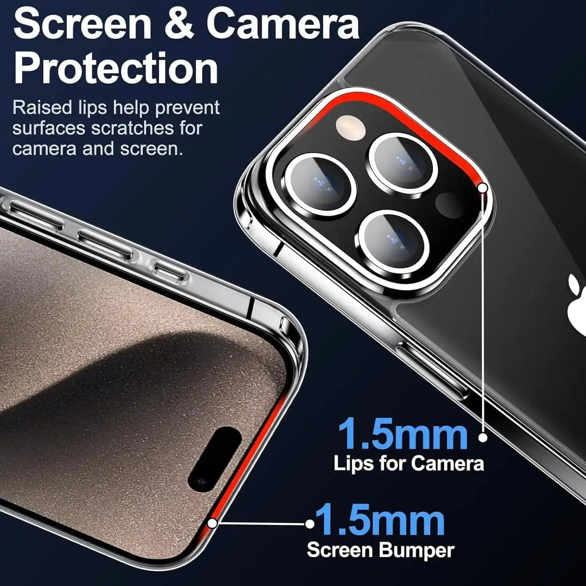 Entronix Bundle Compatible with iPhone XR - [Hard Back] Clear Case & 2 Clear Screen Protectors - A-1 Thread Vault