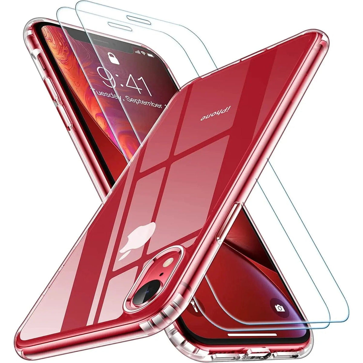 Entronix Bundle Compatible with iPhone XR - [Hard Back] Clear Case & 2 Clear Screen Protectors - A-1 Thread Vault