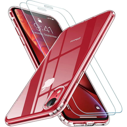 Entronix Bundle Compatible with iPhone XR - [Hard Back] Clear Case & 2 Clear Screen Protectors - A-1 Thread Vault