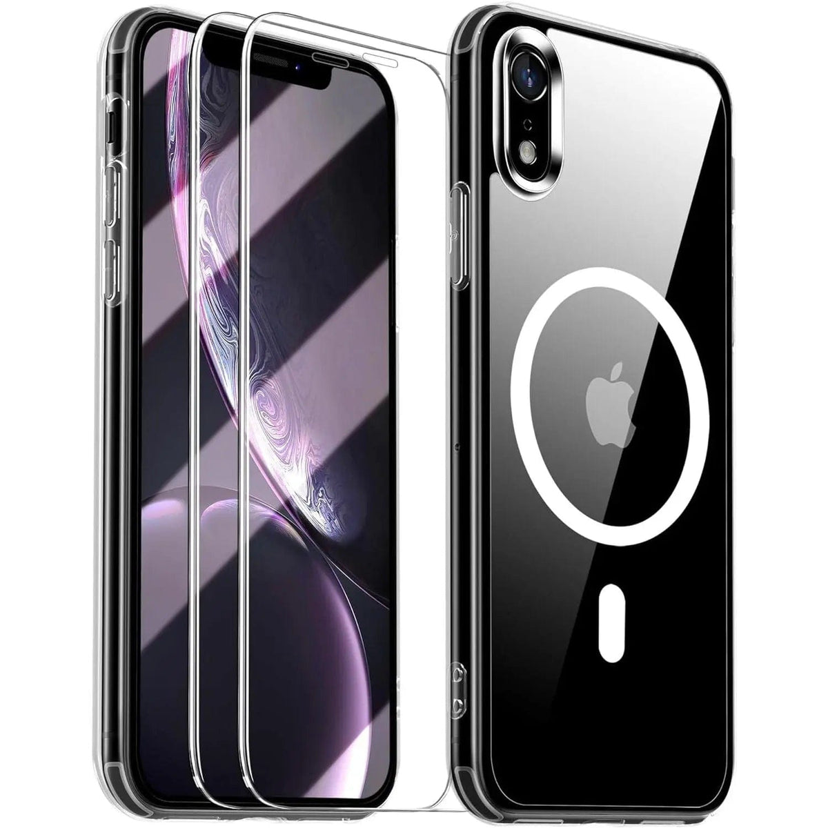 Entronix Bundle Compatible with iPhone XR - [Magnetic] Clear Case & 2 Clear Screen Protectors - A-1 Thread Vault