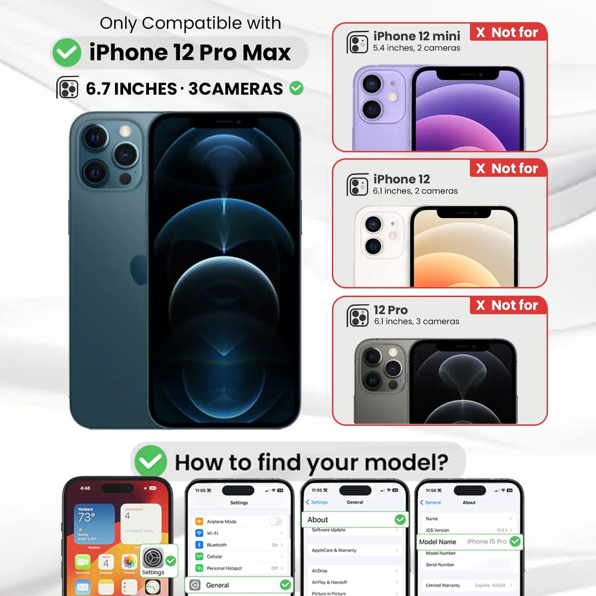 Entronix Case Compatible with iPhone 12 Pro Max - [Hard Back] Slim Clear - A-1 Thread Vault