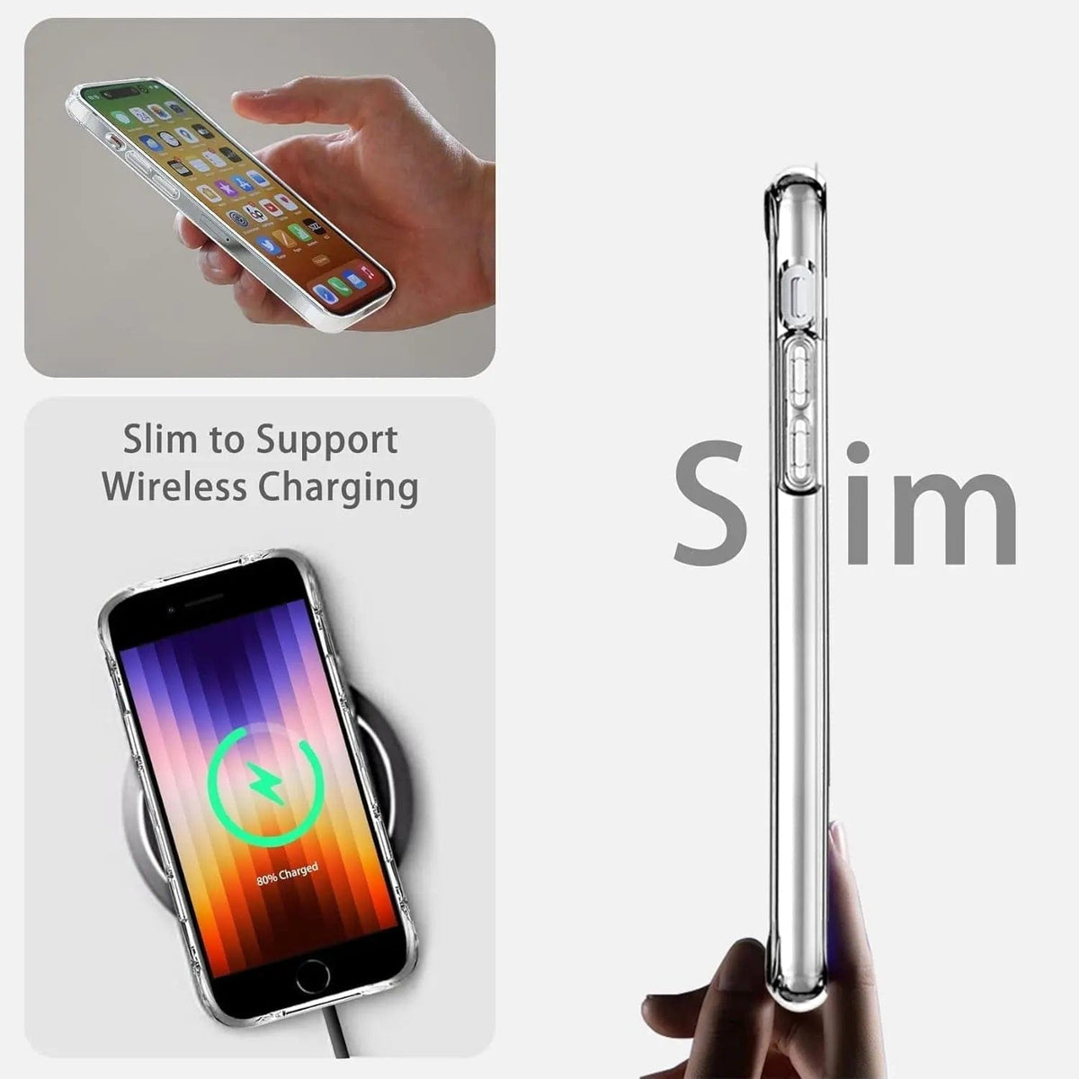 Entronix Case Compatible with iPhone 8/7/SE (2nd Gen) - [Hard Back] Slim Clear - A-1 Thread Vault