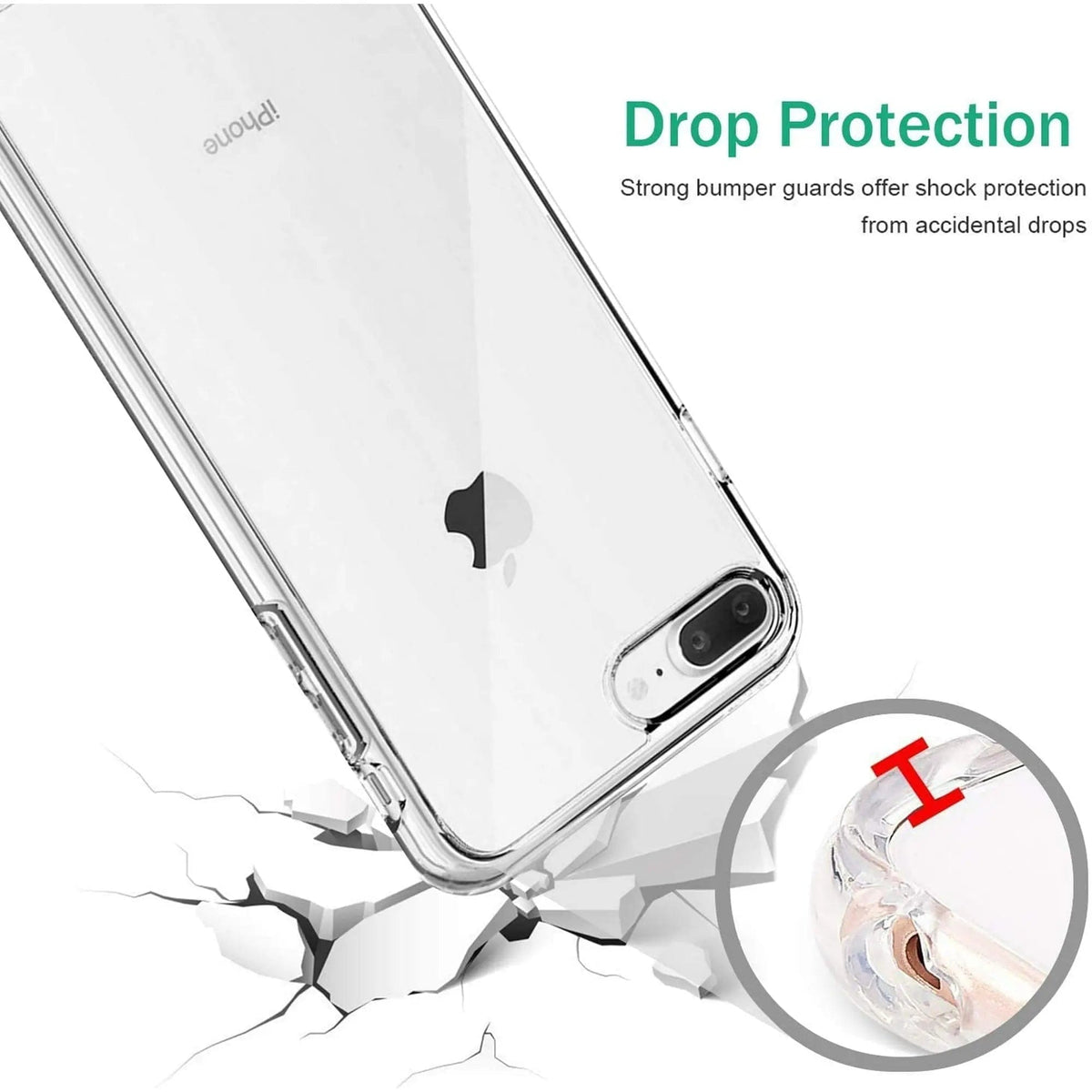Entronix Case Compatible with iPhone 8 Plus/7 Plus - [Hard Back] Slim Clear - A-1 Thread Vault