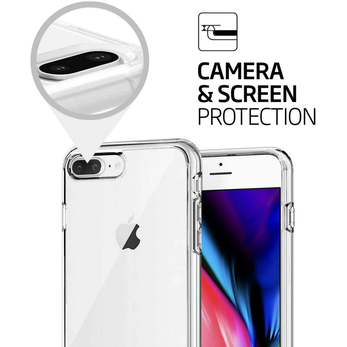 Entronix Case Compatible with iPhone 8 Plus/7 Plus - [Hard Back] Slim Clear - A-1 Thread Vault
