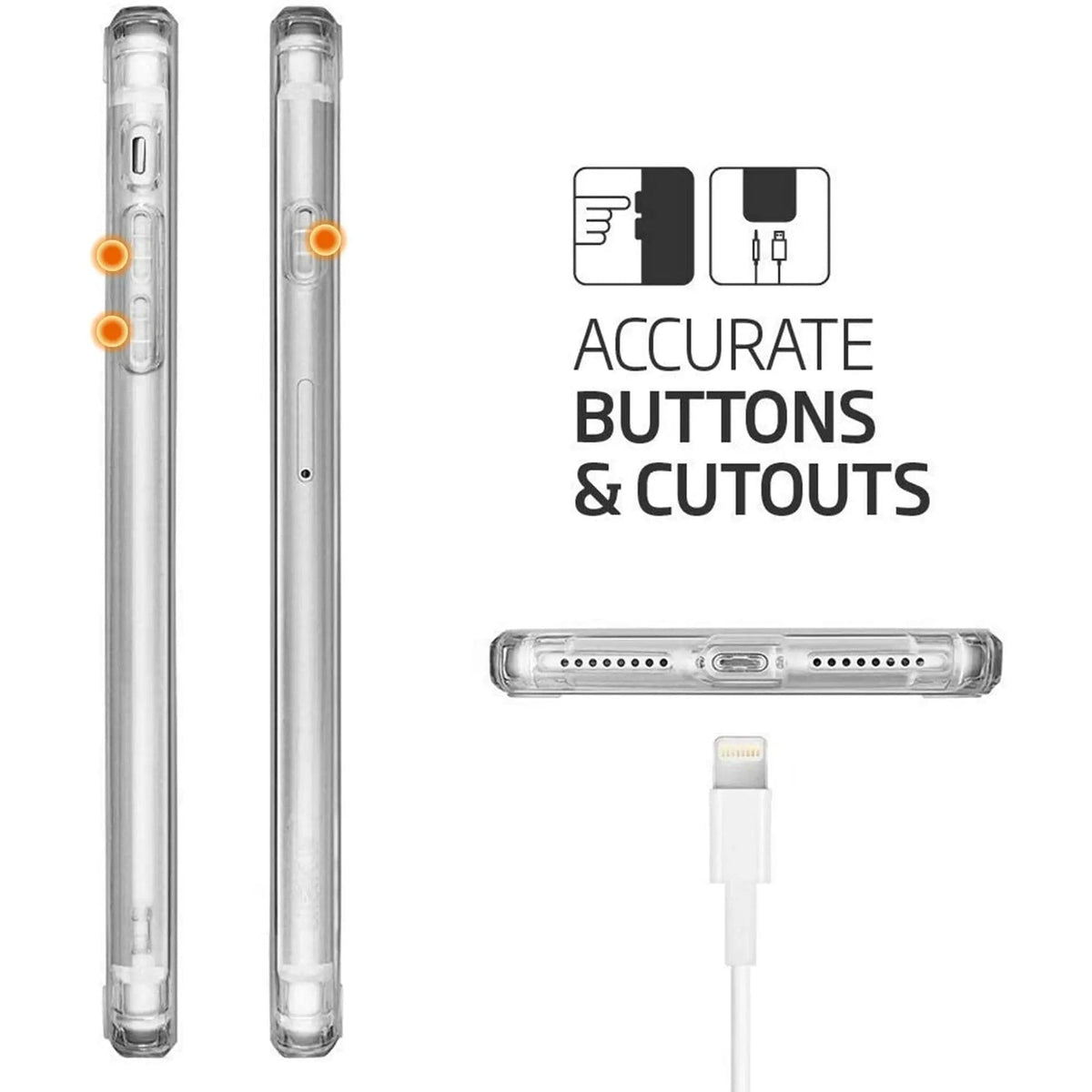 Entronix Case Compatible with iPhone 8 Plus/7 Plus - [Hard Back] Slim Clear - A-1 Thread Vault