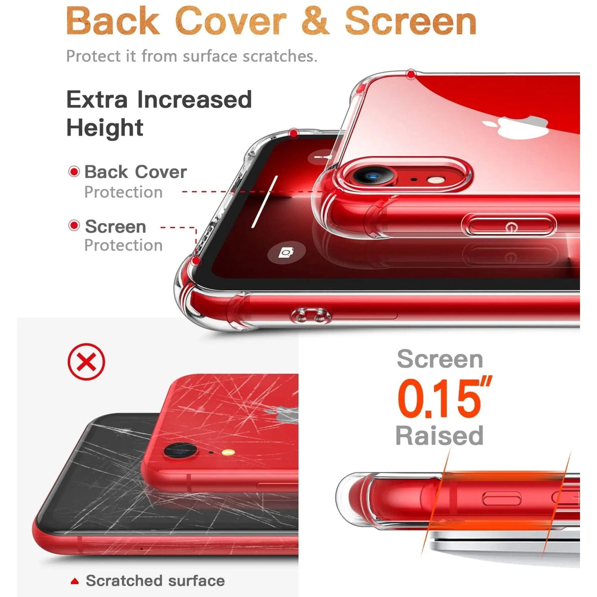 Entronix Case Compatible with iPhone XR - [Hard Back] Slim Clear - A-1 Thread Vault