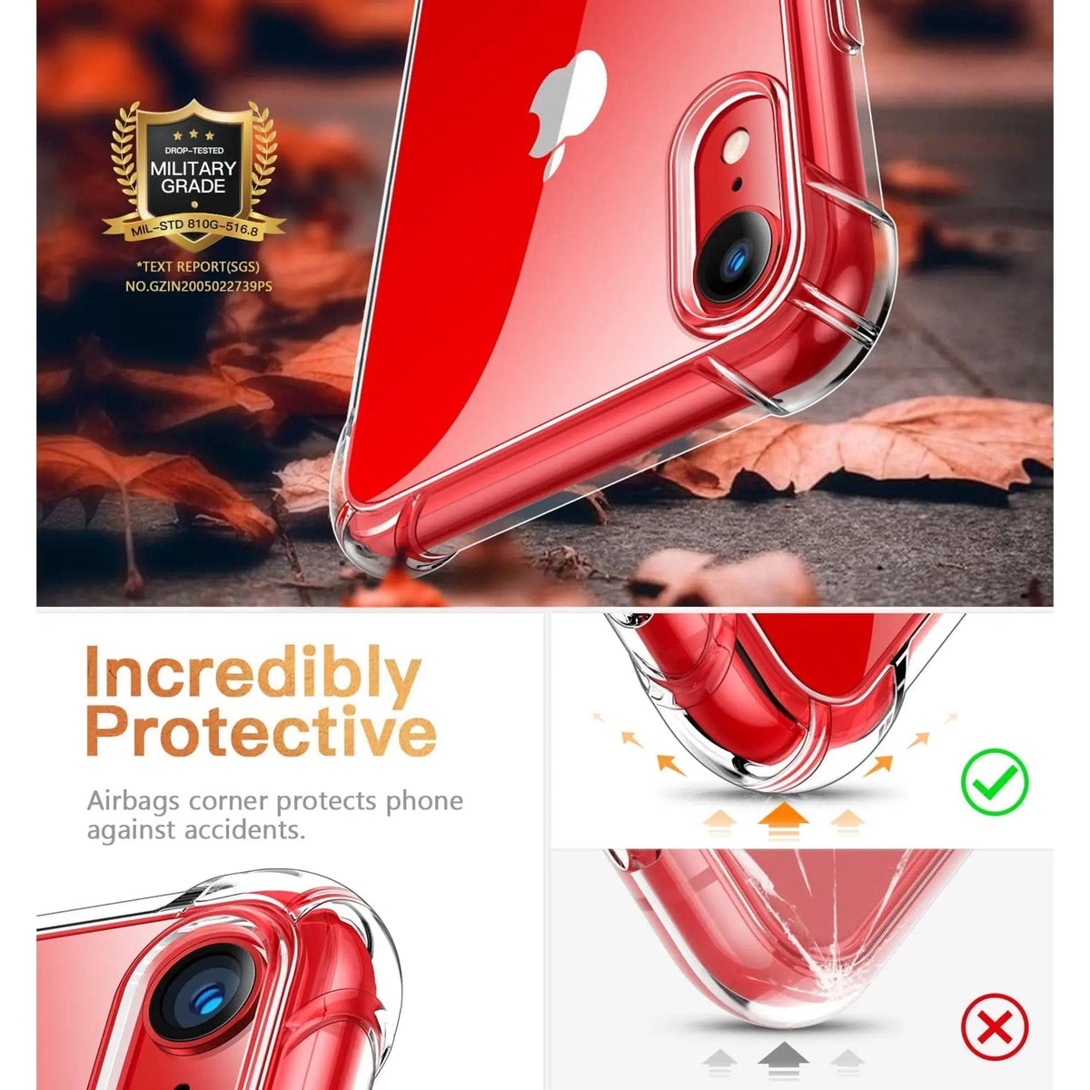 Entronix Case Compatible with iPhone XR - [Hard Back] Slim Clear - A-1 Thread Vault