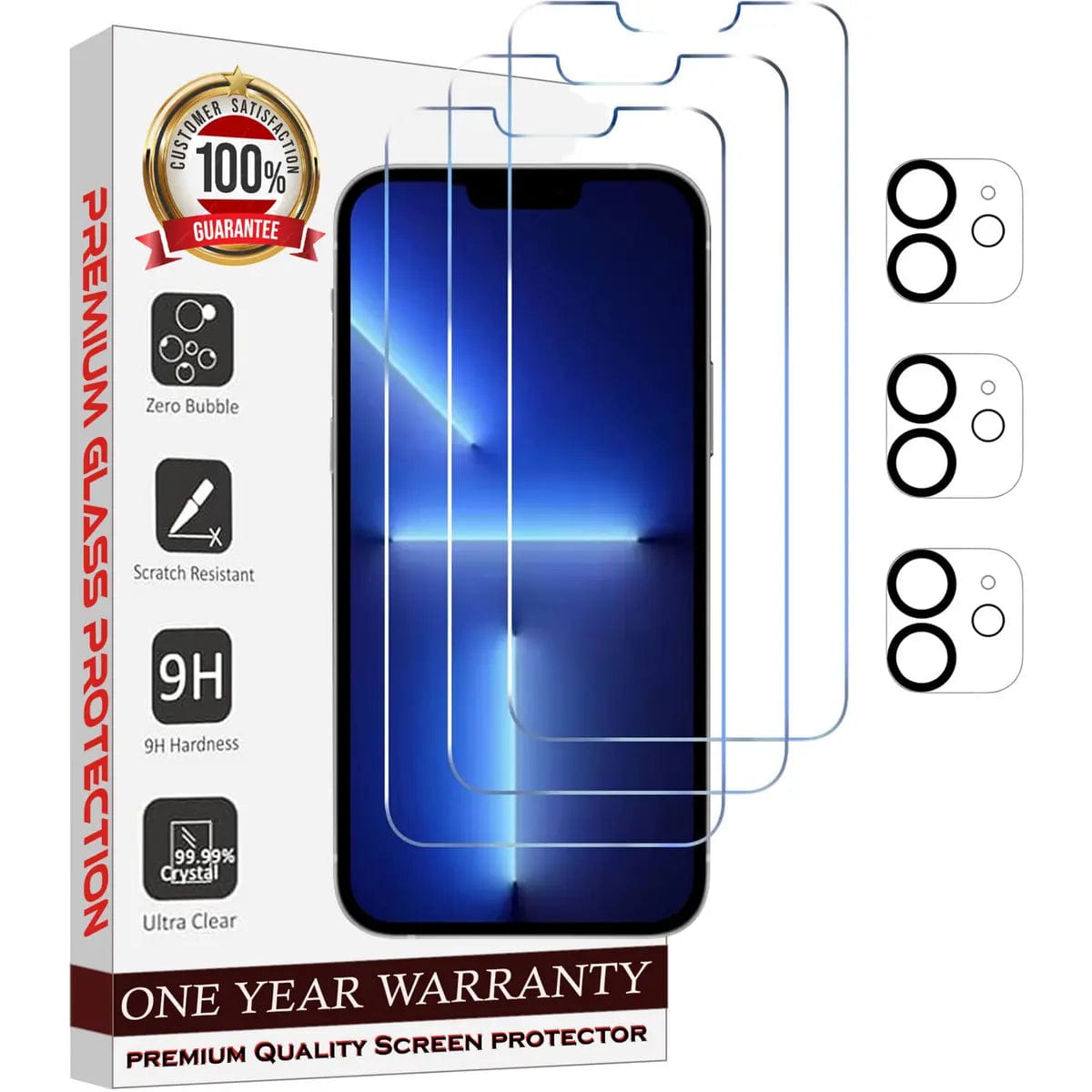 Entronix Clear Screen Protector & Camera Lens Protector Compatible with iPhone 11 - 6-Piece Combo - A-1 Thread Vault