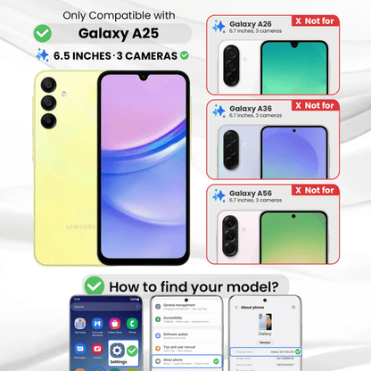 Entronix Clear Screen Protector Compatible with Galaxy A25 - 3-Piece Combo - A-1 Thread Vault