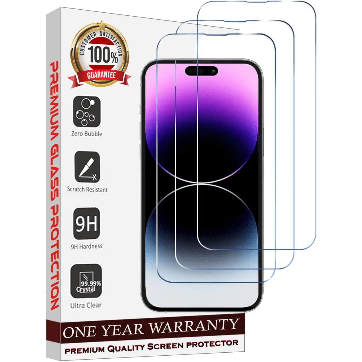 Entronix Clear Screen Protector Compatible with iPhone 14 - 3-Piece Combo - A-1 Thread Vault