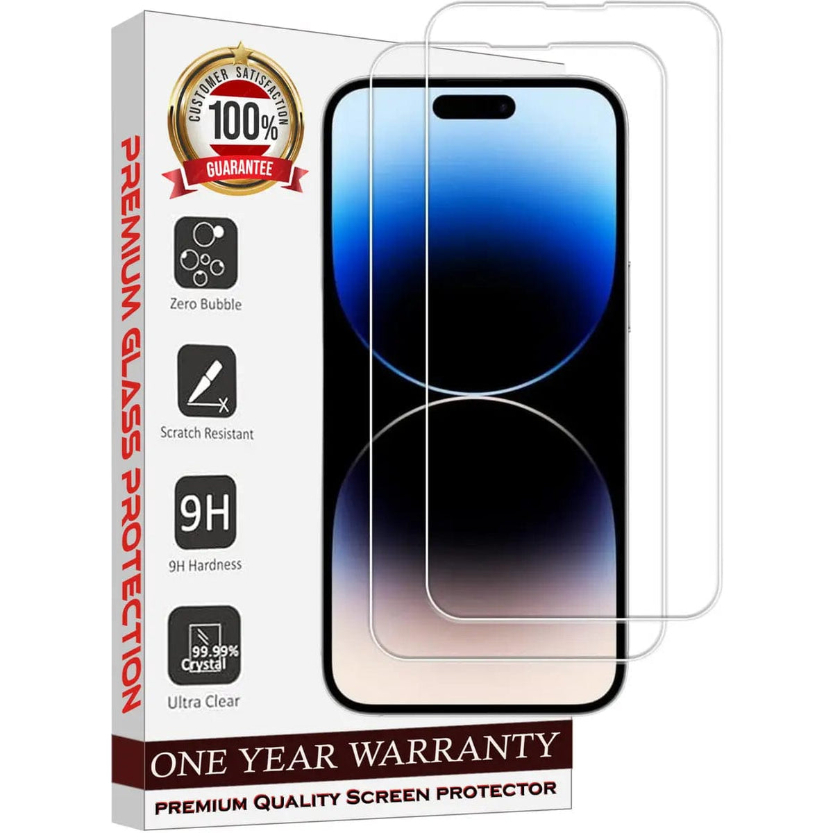 Entronix Clear Screen Protector Compatible with iPhone 15 Pro Max - 2-Piece Combo - A-1 Thread Vault