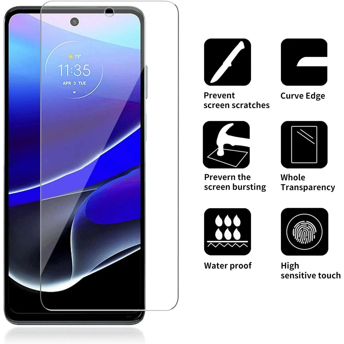 Entronix Clear Screen Protector Compatible with Moto Edge 2022 - 3-Piece Combo - A-1 Thread Vault