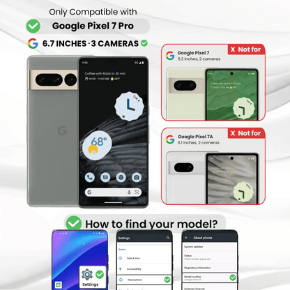 Entronix Clear Screen Protector Compatible with Pixel 7 Pro - 3-Piece Combo - A-1 Thread Vault