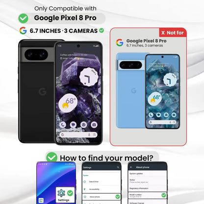 Entronix Clear Screen Protector Compatible with Pixel 8 Pro - 3-Piece Combo - A-1 Thread Vault