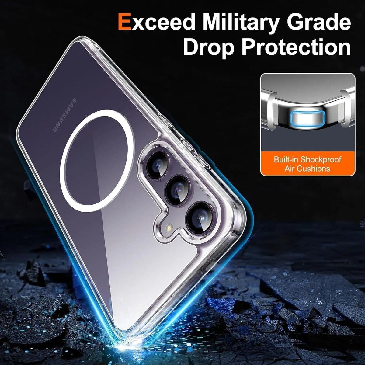 Entronix [Magnetic] Case Compatible with Galaxy S24 Plus - [Hard Back] Slim Clear - A-1 Thread Vault