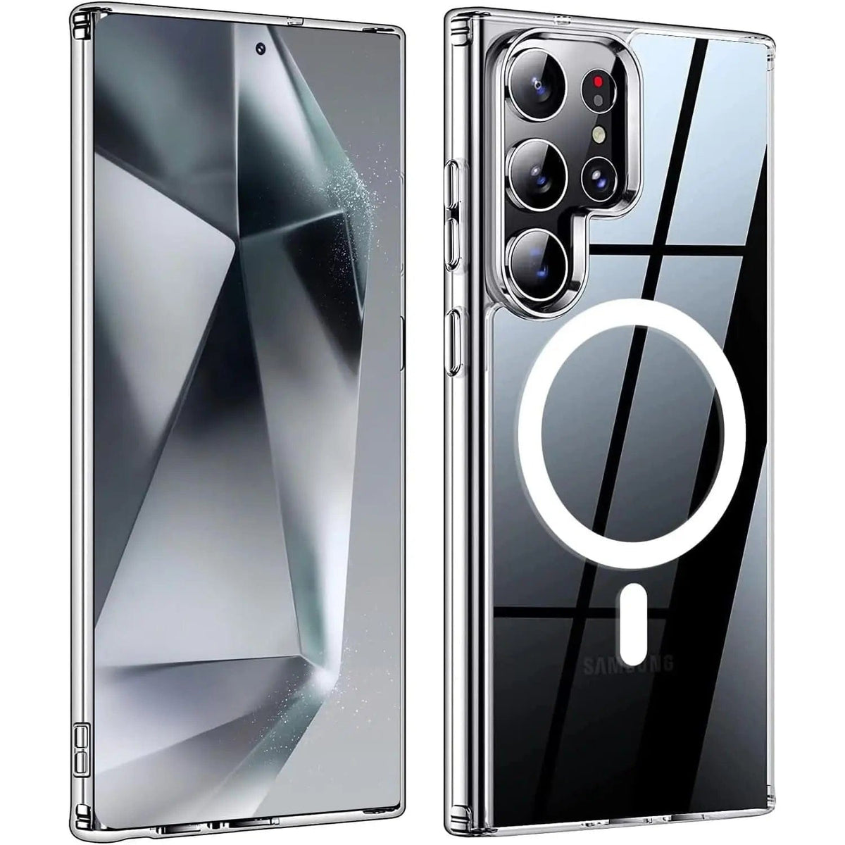 Entronix [Magnetic] Case Compatible with Galaxy S24 Ultra - [Hard Back] Slim Clear - A-1 Thread Vault