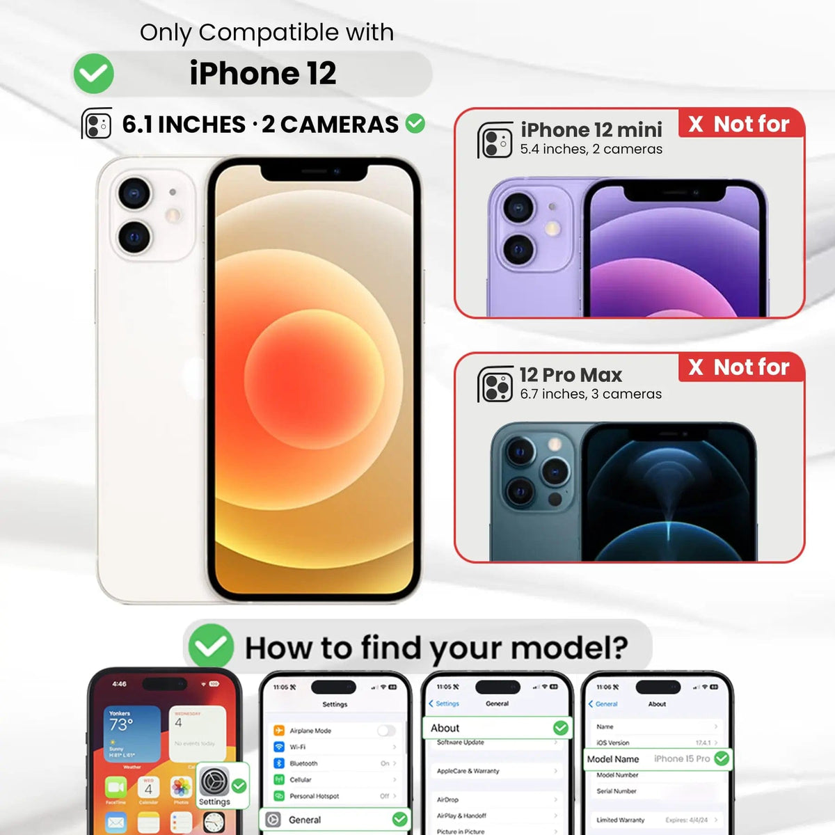 Entronix [Magnetic] Case Compatible with iPhone 12 - [Hard Back] Slim Clear - A-1 Thread Vault