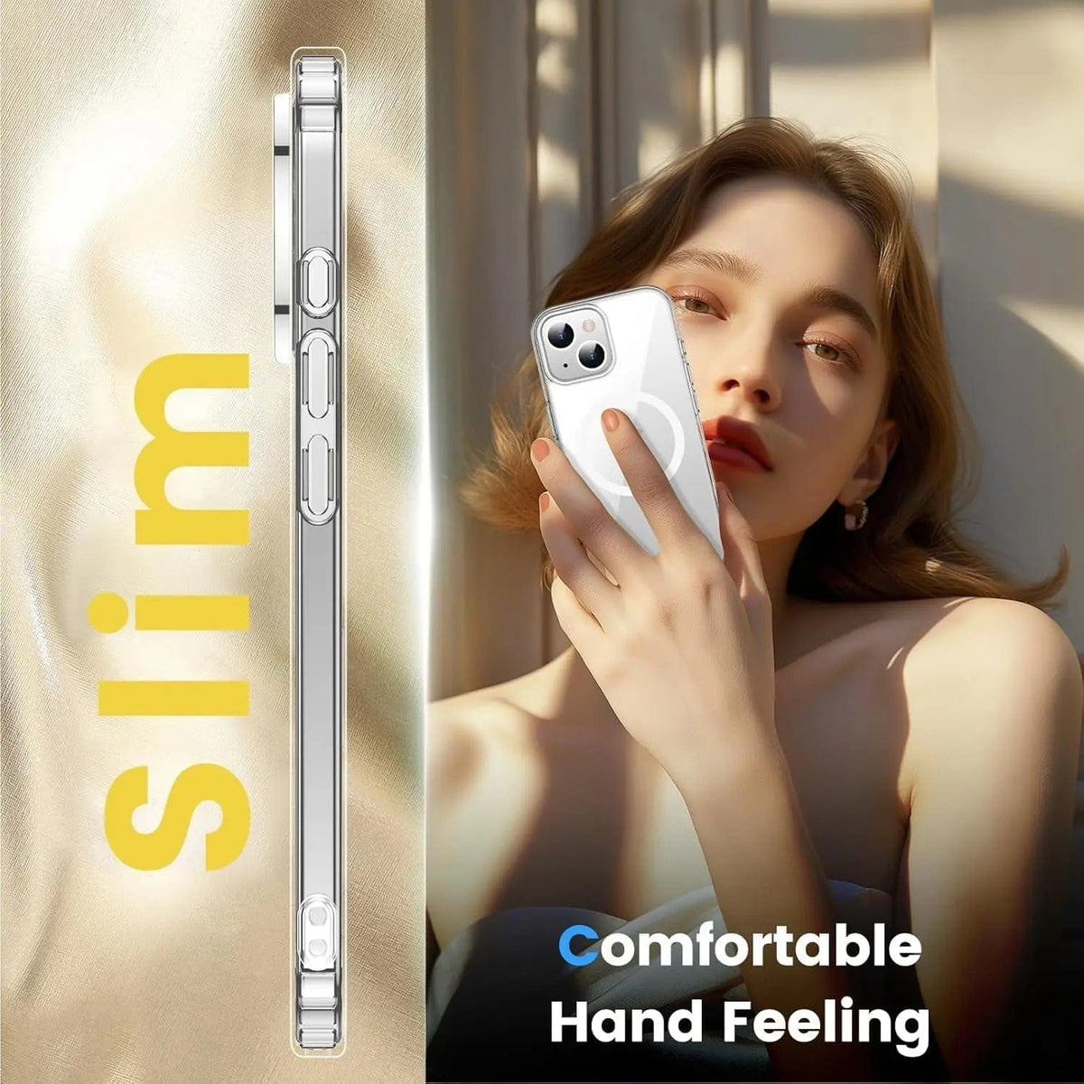 Entronix [Magnetic] Case Compatible with iPhone 12 Mini - [Hard Back] Slim Clear - A-1 Thread Vault