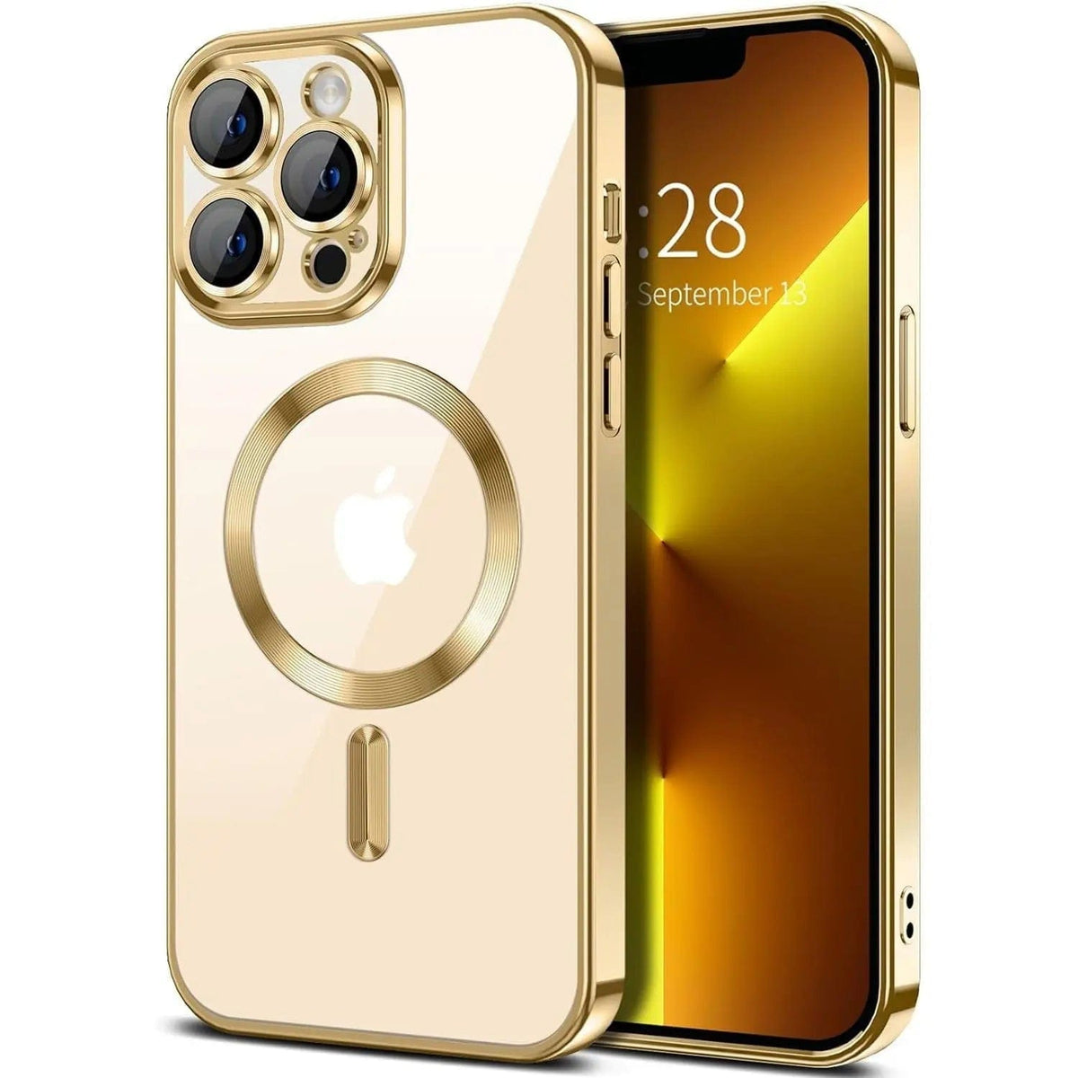 Entronix [Magnetic] Case Compatible with iPhone 13 Pro - [Clear Back] Luxury Glossy Cover - A-1 Thread Vault