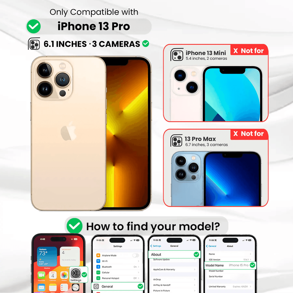 Entronix [Magnetic] Case Compatible with iPhone 13 Pro - [Hard Back] Slim Clear - A-1 Thread Vault