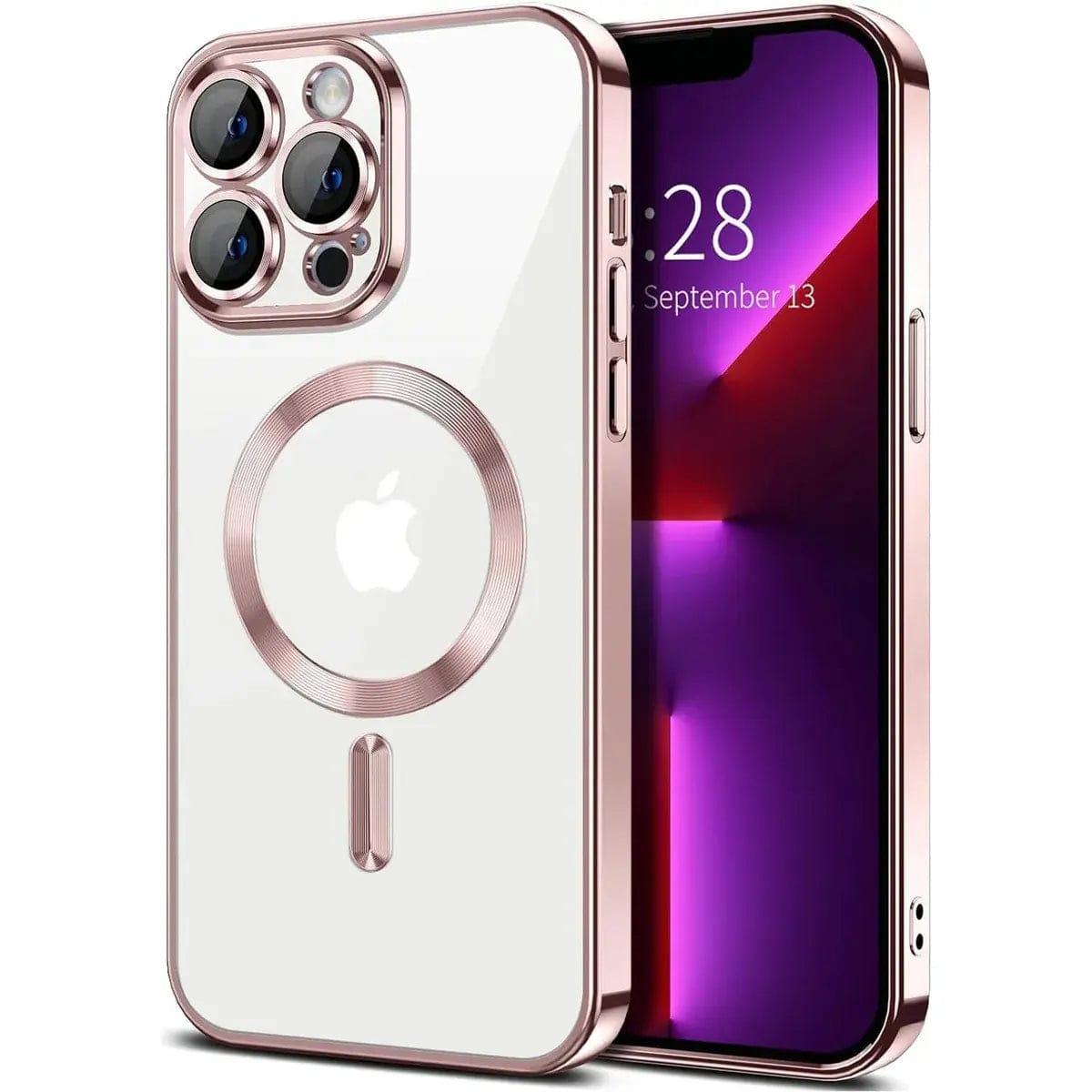Entronix [Magnetic] Case Compatible with iPhone 13 Pro Max - [Clear Back] Luxury Glossy Cover - A-1 Thread Vault