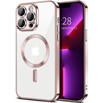Entronix [Magnetic] Case Compatible with iPhone 13 Pro Max - [Clear Back] Luxury Glossy Cover - A-1 Thread Vault