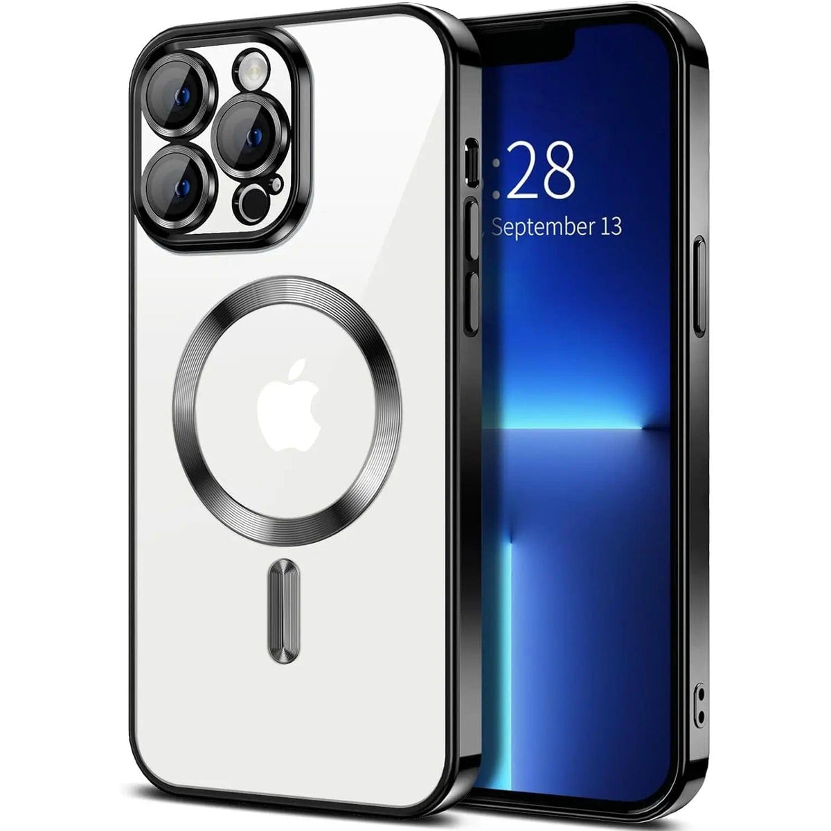 Entronix [Magnetic] Case Compatible with iPhone 13 Pro Max - [Clear Back] Luxury Glossy Cover - A-1 Thread Vault